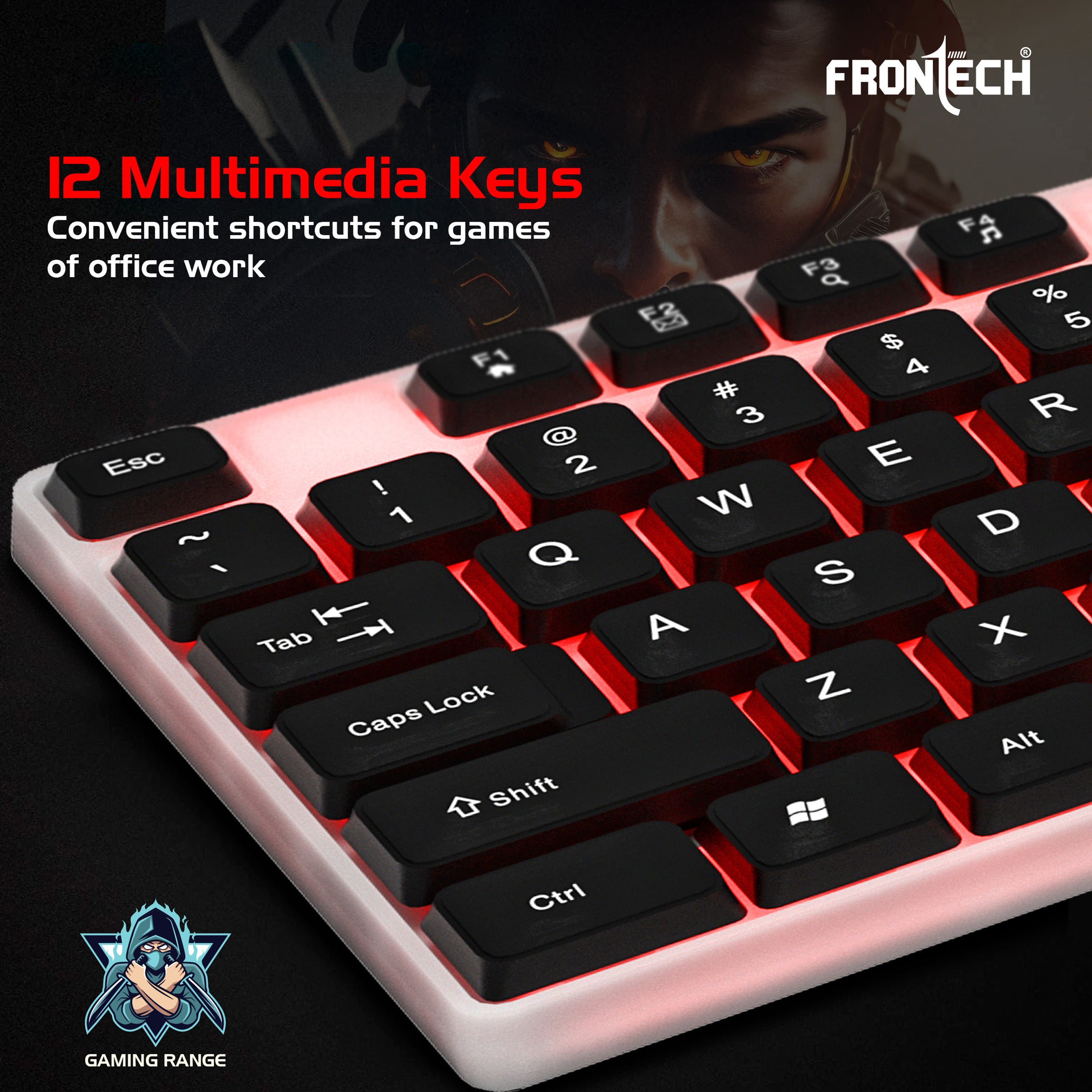 Frontech Wired Gaming Keyboard with 104 Keys (KB-0042) Frontech Wired Gaming Keyboard with 104 Keys (KB-0042)